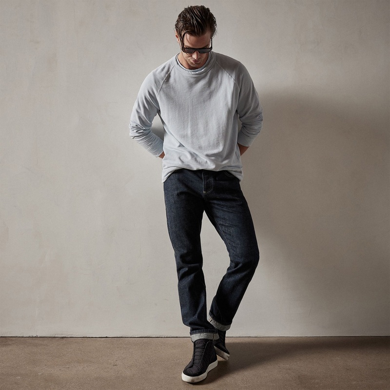 Vintage French Terry Sweatshirt - Baby Blue Pigment