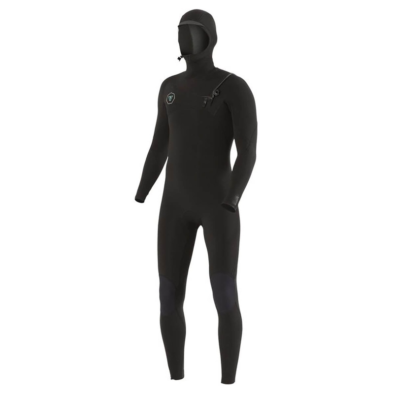 Vissla 7 Seas 5/4/3mm Chest Zip Hooded Wetsuit - Black