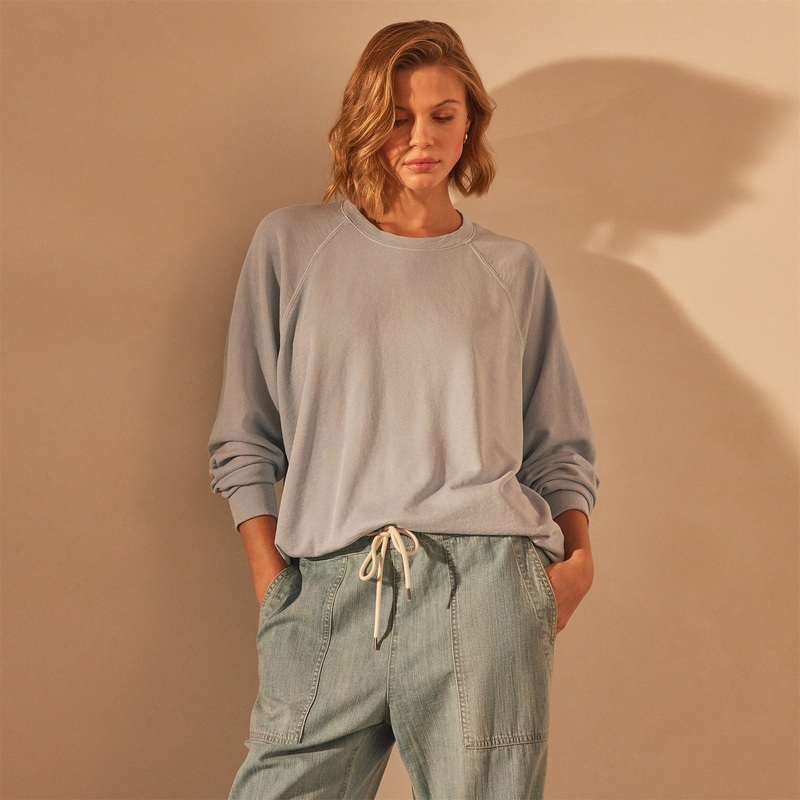 Vintage French Terry Relaxed Sweatshirt - Open Sky Pigment