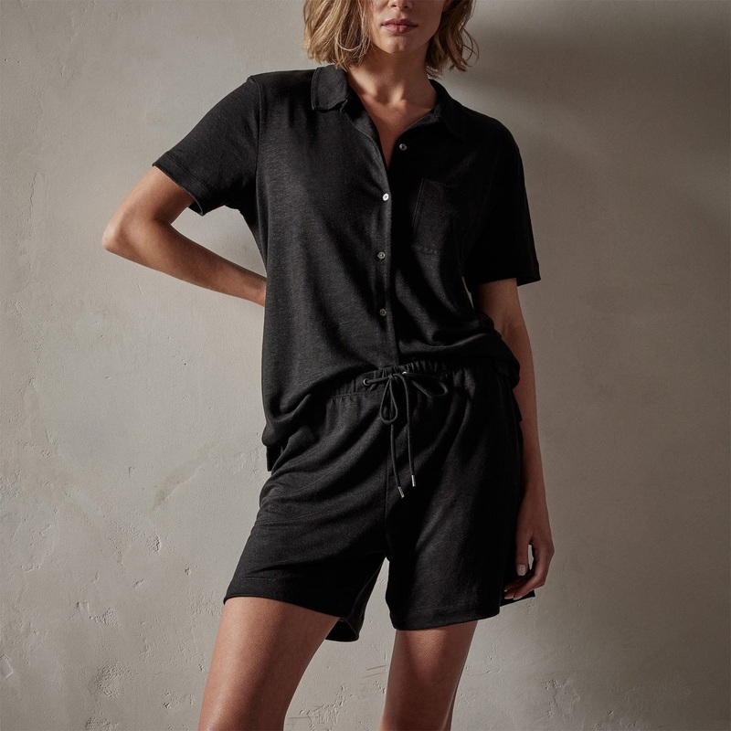 Linen Jersey Short - Black