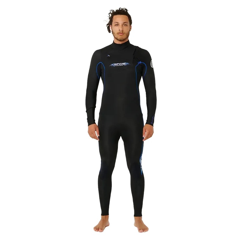 Rip Curl Dawn Patrol Performance 3/2mm Chest Zip Wetsuit - Black/Blue - 2024