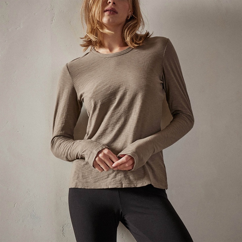Sheer Slub Long Sleeve Crew - Ammo