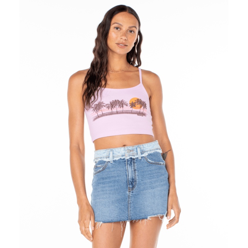 Roxy Palm Stripe Tank-Orchid Bouquet