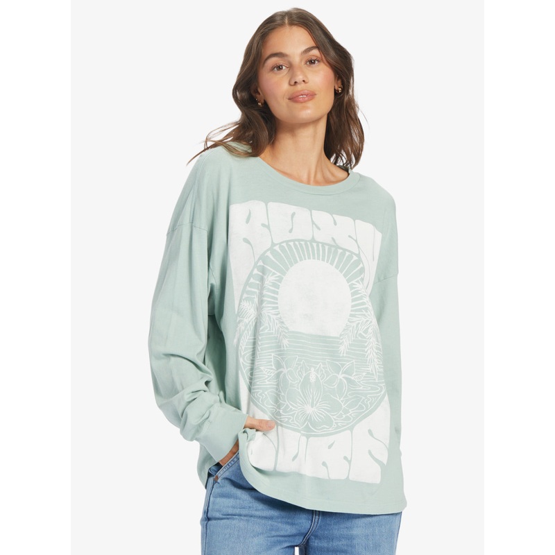 Roxy Surf Tropics L/S Tee-Blue Surf