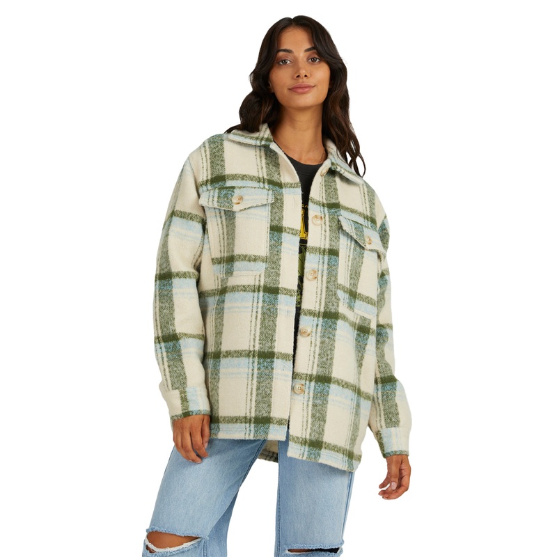 RVCA Womens Valley Plaid Shacket