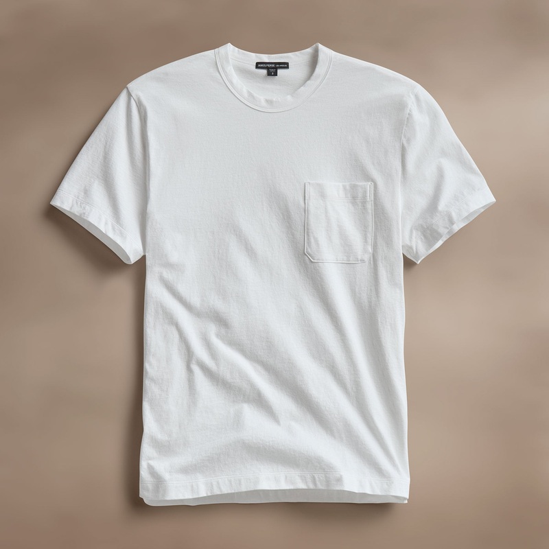 Cotton Linen Pocket Tee - White