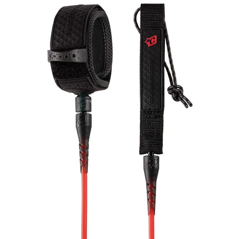 Creatures Comp Leash-Fluro Red Black-6'0"