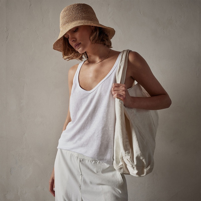 Linen Jersey Tank - White