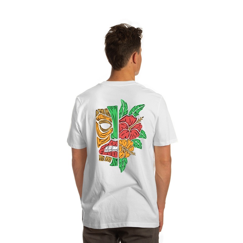 Tiki Petal Head T-Shirt White
