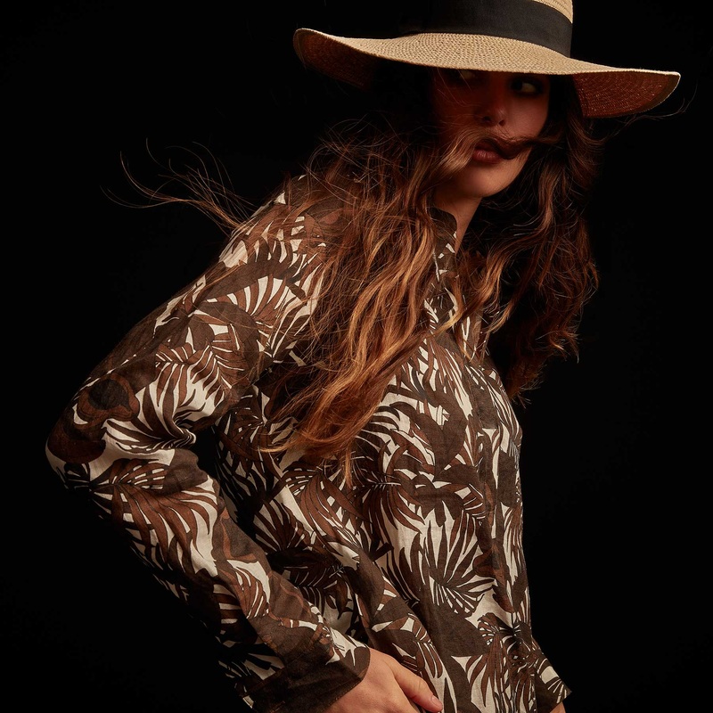 Tropical Print Linen Shirt Dress - Kona