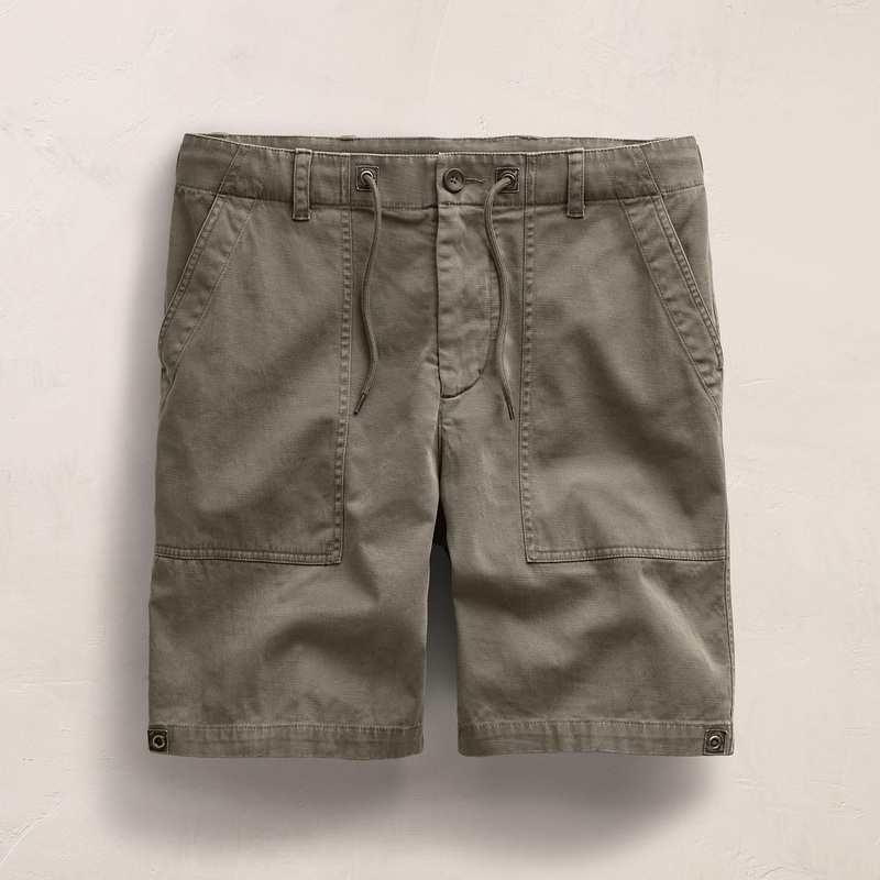 Slub Cotton Utility Flight Short - Birch Pigment