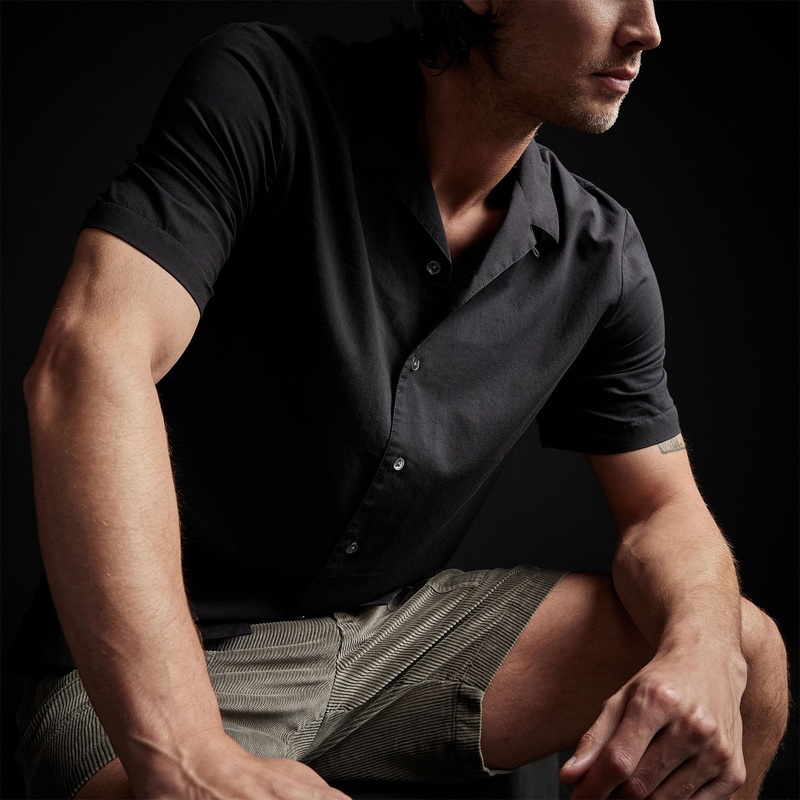 Double Layer Short Sleeve Shirt - Black/Silt