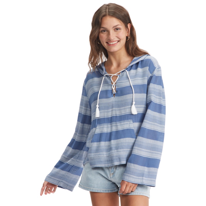 Roxy Head On Over L/S Shirt-Bijou Blue