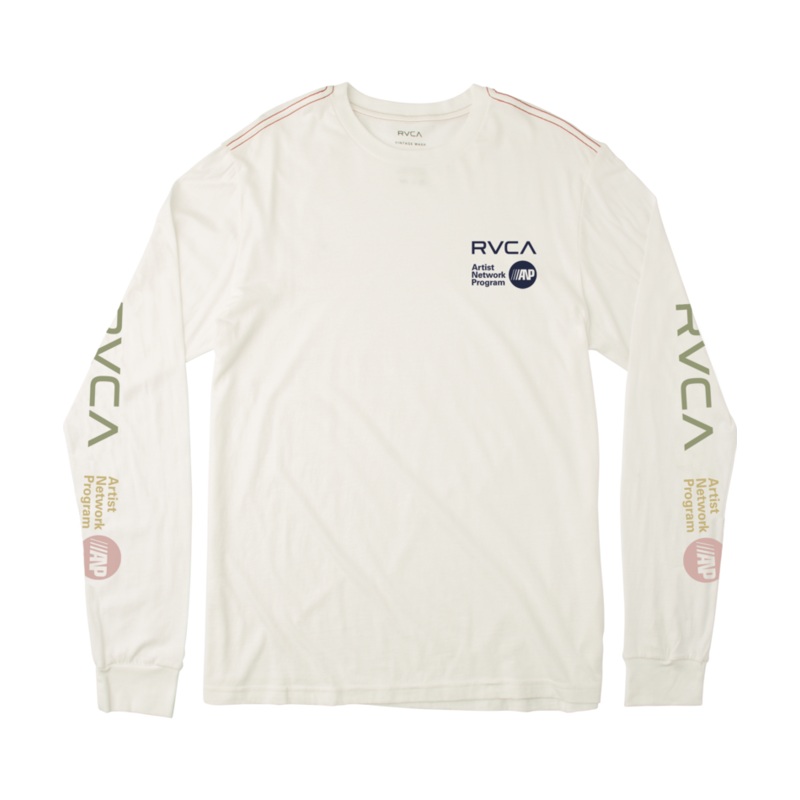 RVCA ANP L/S Tee-Antique White