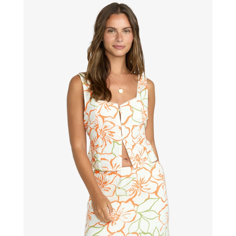 Billabong Feelin Free Woven Tank Top Salt Crystal