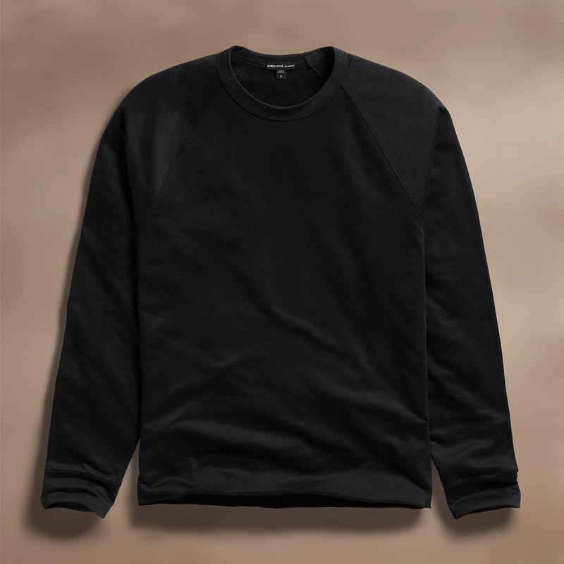 Fine French Terry Raglan Crew - Black