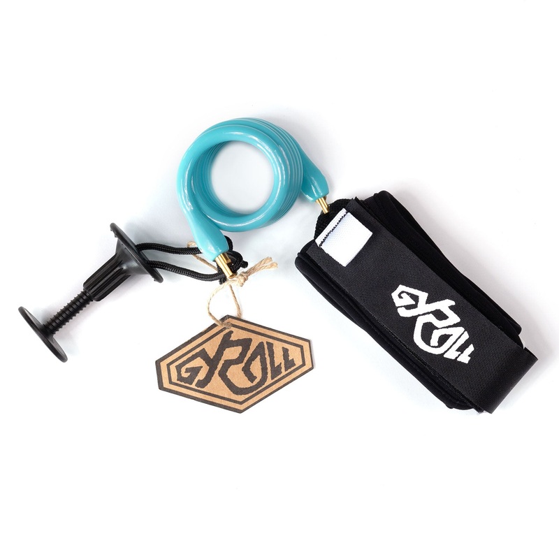 Gyroll Coiled Bicep Leash - Aqua