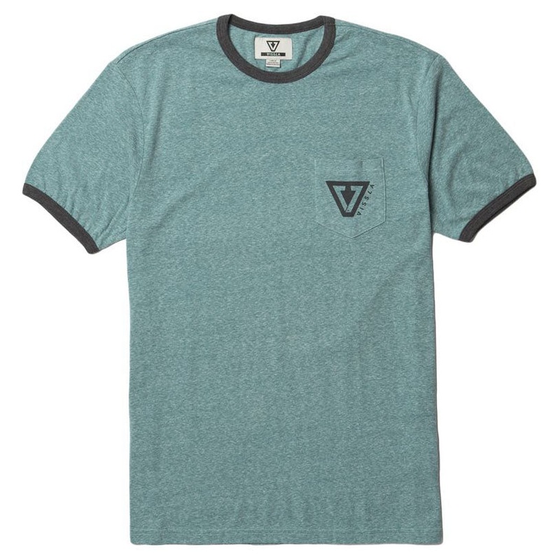 Vissla Established Ringer Tee - Teal/Heather