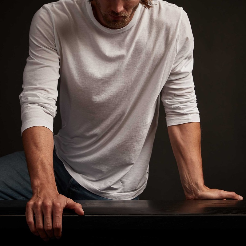 Long Sleeve Crew Neck - White