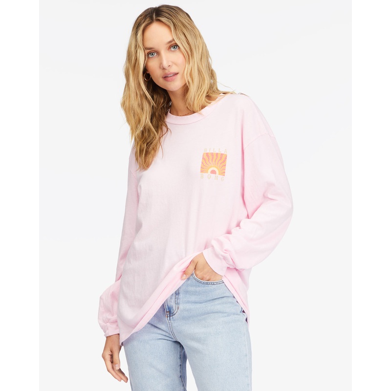Billabong Rising Sun L/S Tee-Pink Kiss