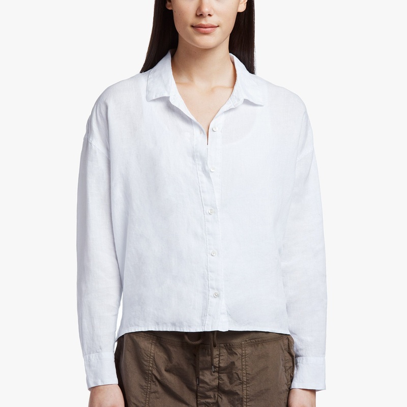 Canvas Linen Boxy Shirt - White