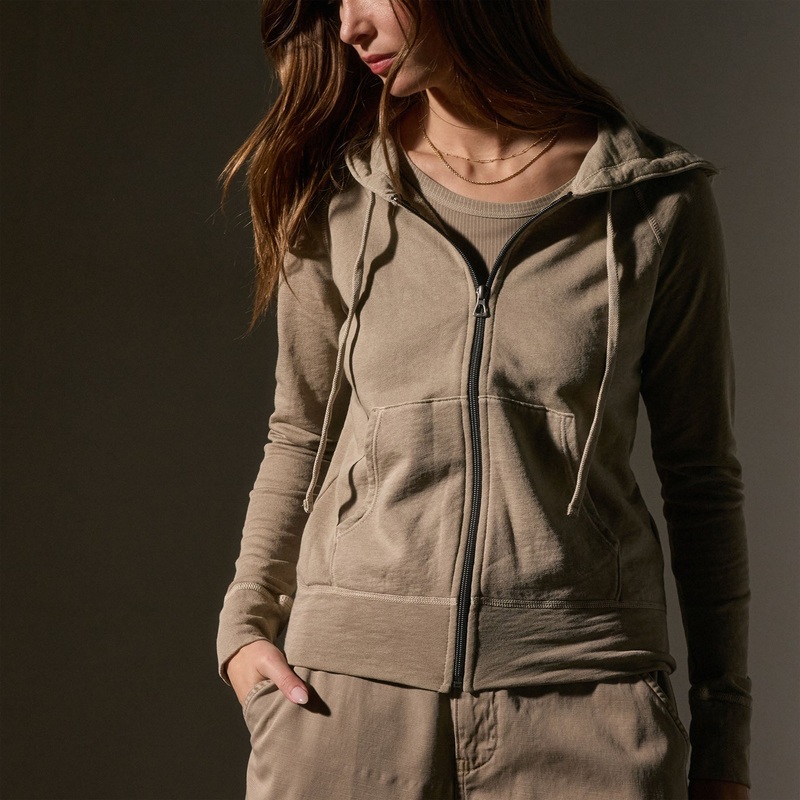 Vintage French Terry Zip Up Hoodie - Overcast Pigment