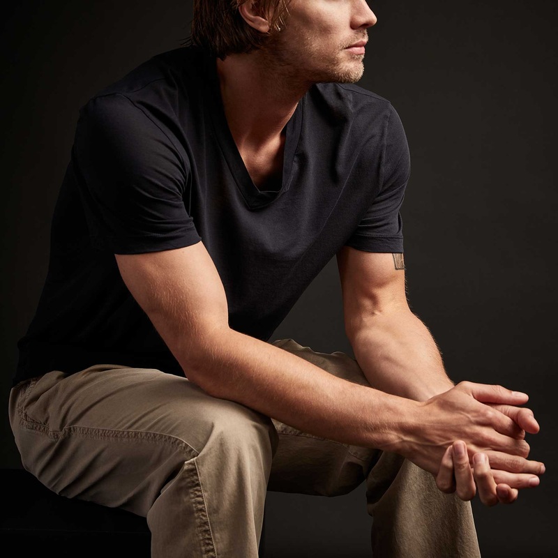 Clear Jersey V Neck - Deep