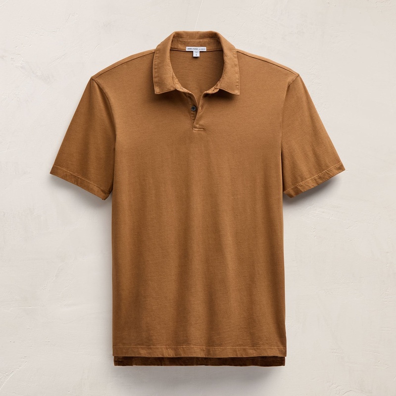 Sueded Jersey Polo - Whiskey Pigment