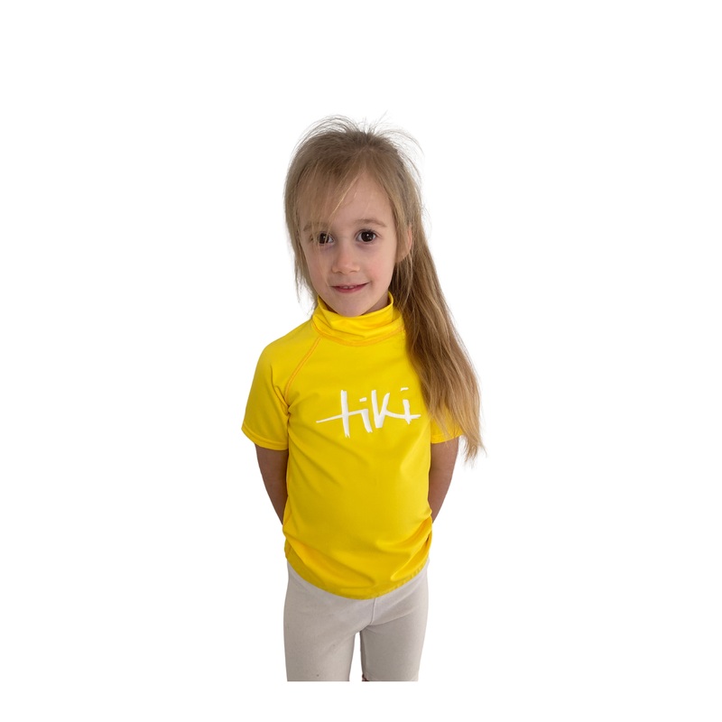 Tiki Kids S/S Rash Vest with Logo Yellow