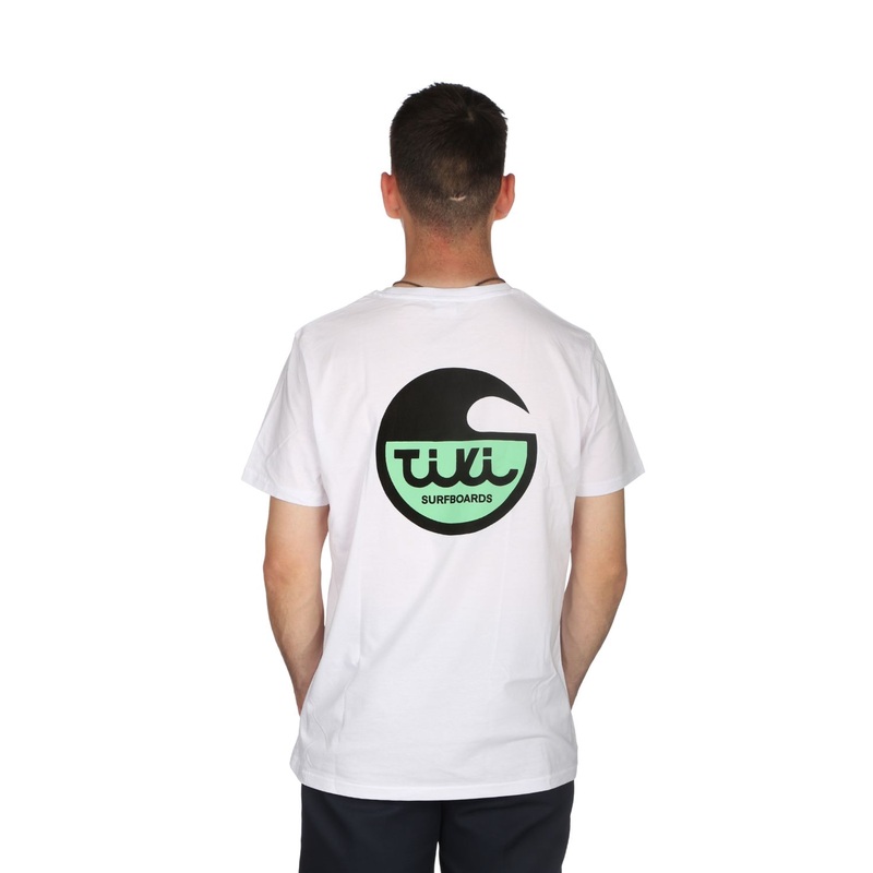 Tiki Surfboard Logo T-Shirt Vintage White