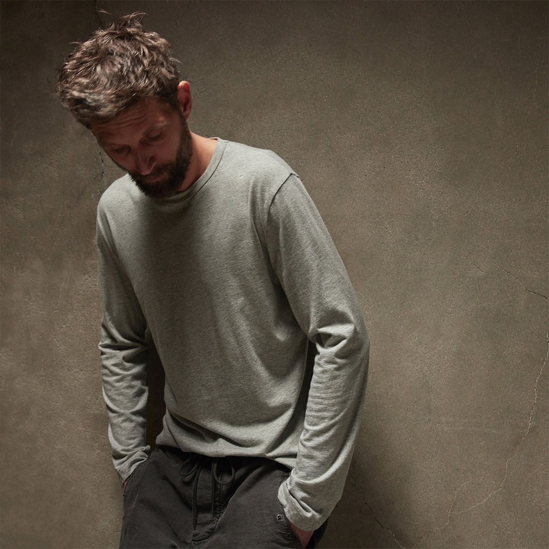 Long Sleeve Crew Neck - Heather Grey