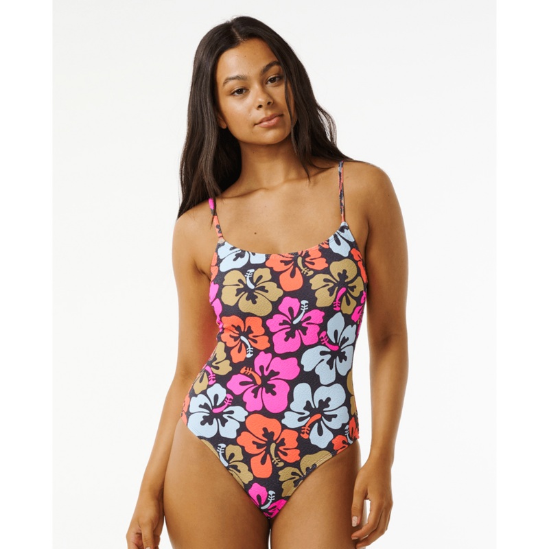 Rip Curl Hibiscus Heat Cheeky One Piece-Multi