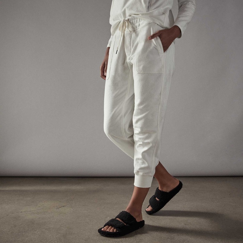 Brushed Terry Pocket Pant - Everest White