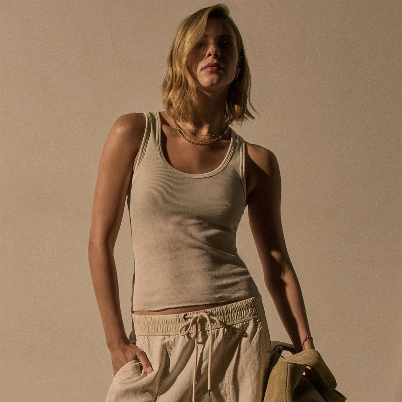 Cashmere Rib Tank - Ivory