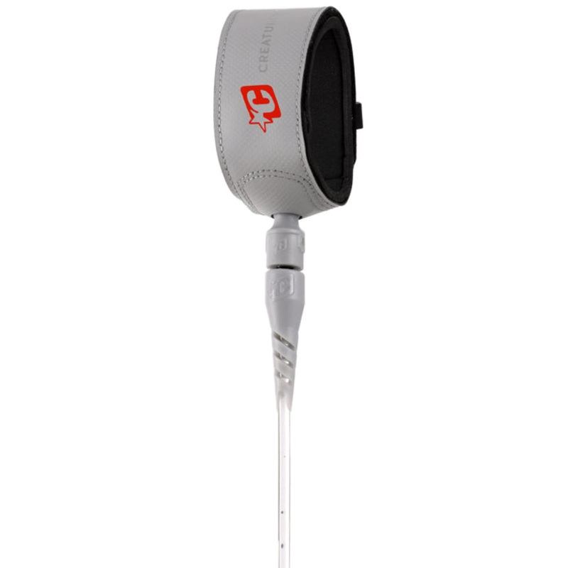 Creatures Superlite Lite Leash-White Speckle Cement Fluro Red-6'