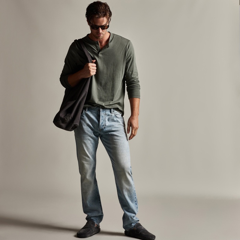 Brushed Lotus Henley - Alligator
