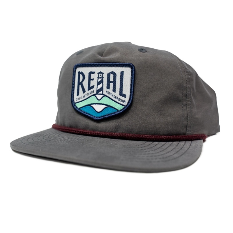 REAL Lighthouse Badge Hat-Charcoal/Burgundy
