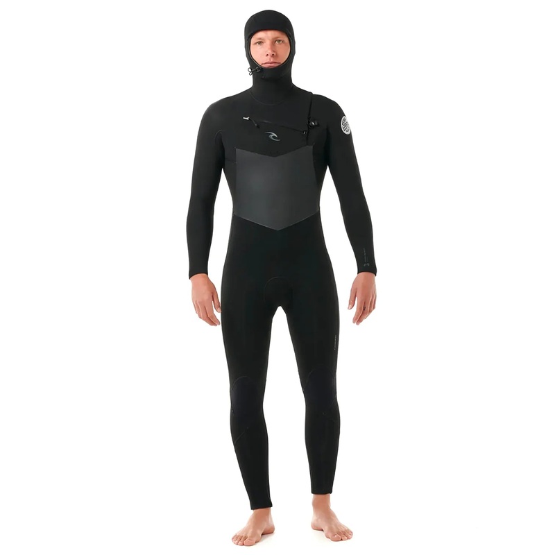 Rip Curl Dawn Patrol 5/4mm Chest Zip Hooded Wetsuit - Black 24/25