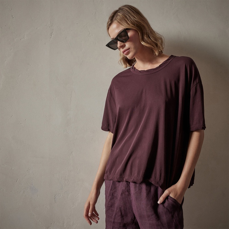 High Gauge Oversized Tee - Eggplant