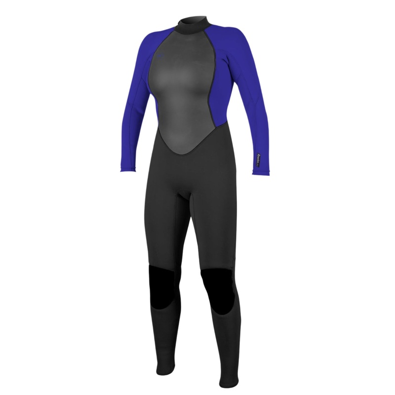 O'Neill Womens Reactor 2 3/2 Back Zip Full Wetsuit Black/Cobalt