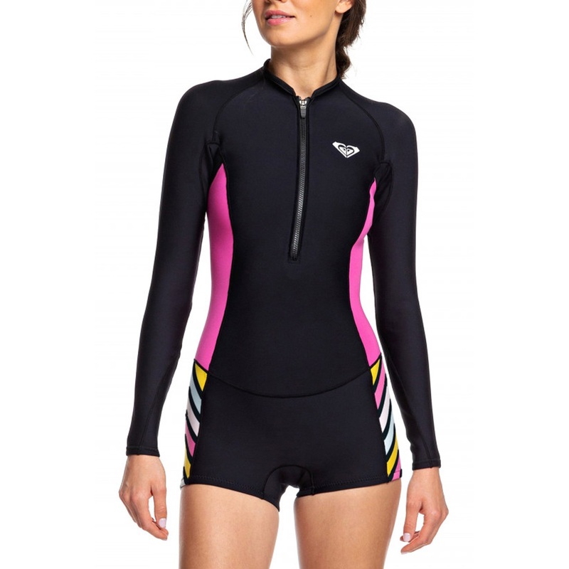 Roxy Womens 1.5mm Pop Surf LS Front Zip Shorty Springsuit