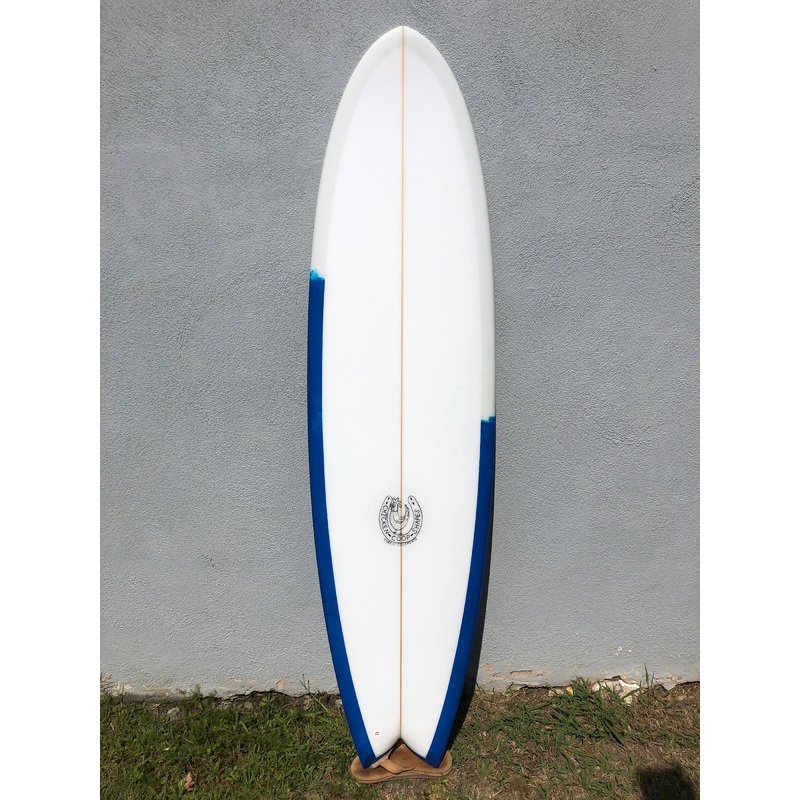 Kookapinto Shapes | 6'10" Fiddle Fish Twin Ocean Splash Bottom Surfboard