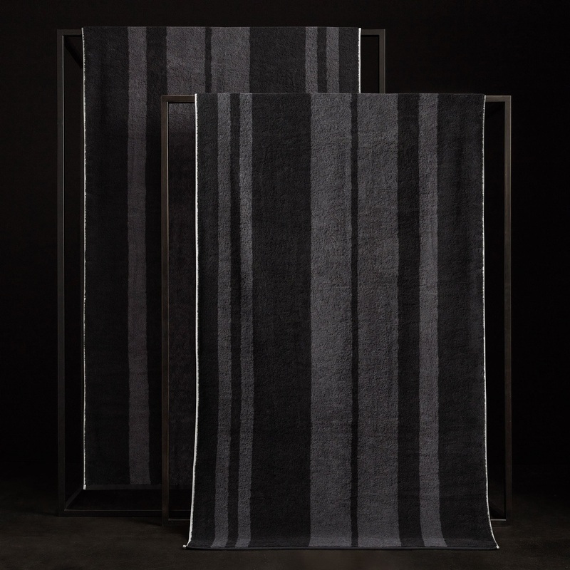 Wide Stripe Beach Towel - Black/Abyss