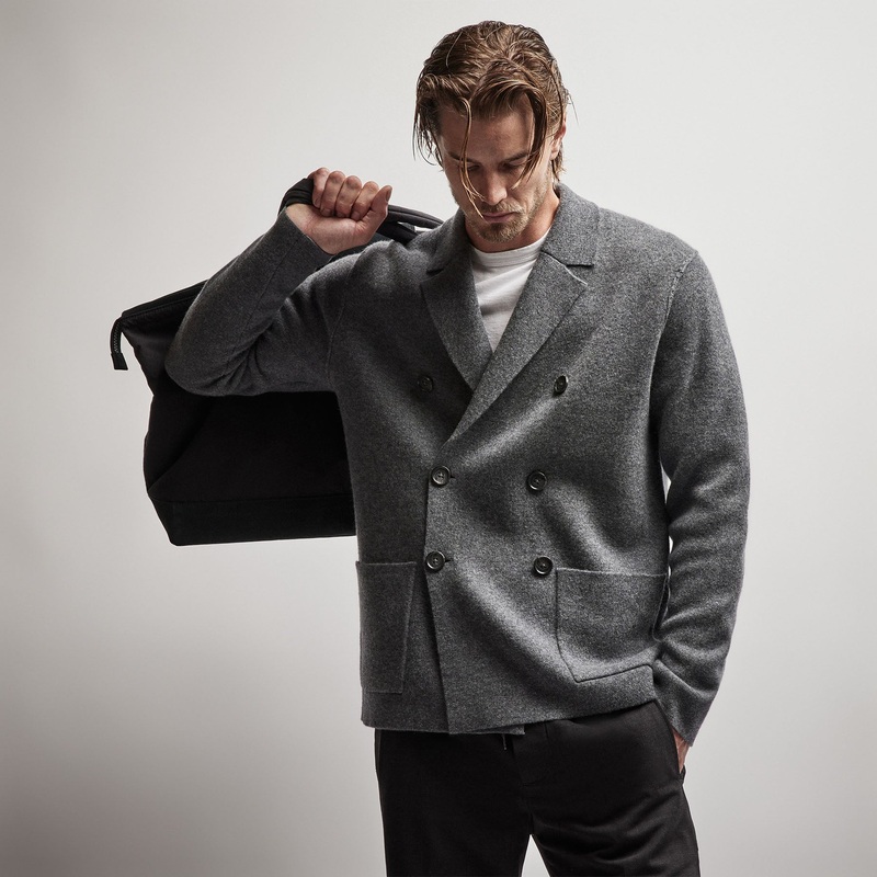 Double Breasted Cashmere Blazer - Flannel