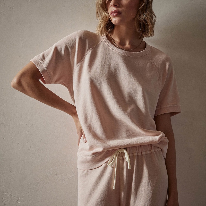 Short Sleeve Sweat Top - Nougat Pigment