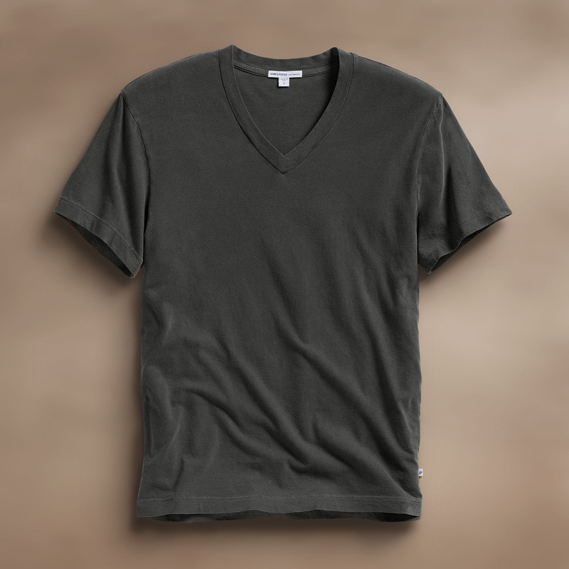 Short Sleeve V Neck - Carbon Pigment