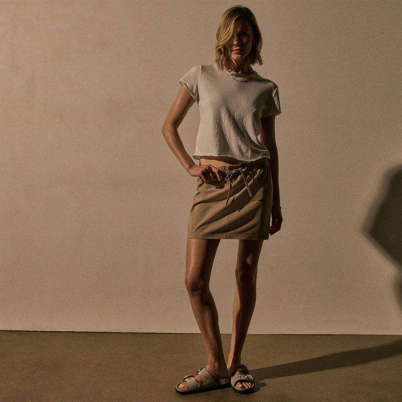 Suede Mini Skirt - Grout