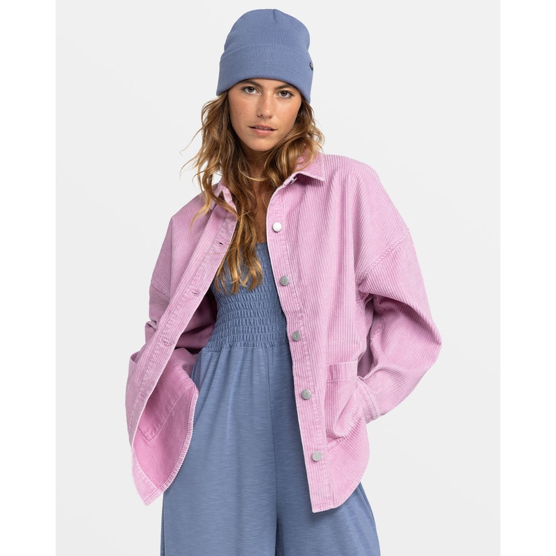 Roxy Kick Back Washed Cord L/S Shirt-Mauve Orchid