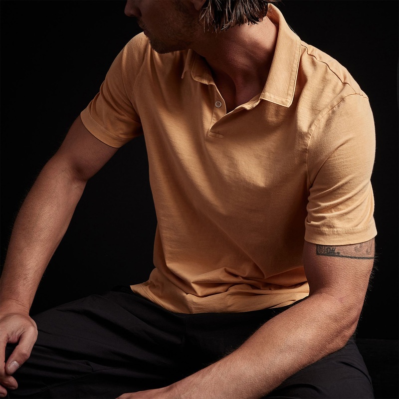 Sueded Jersey Polo - Apricot Pigment