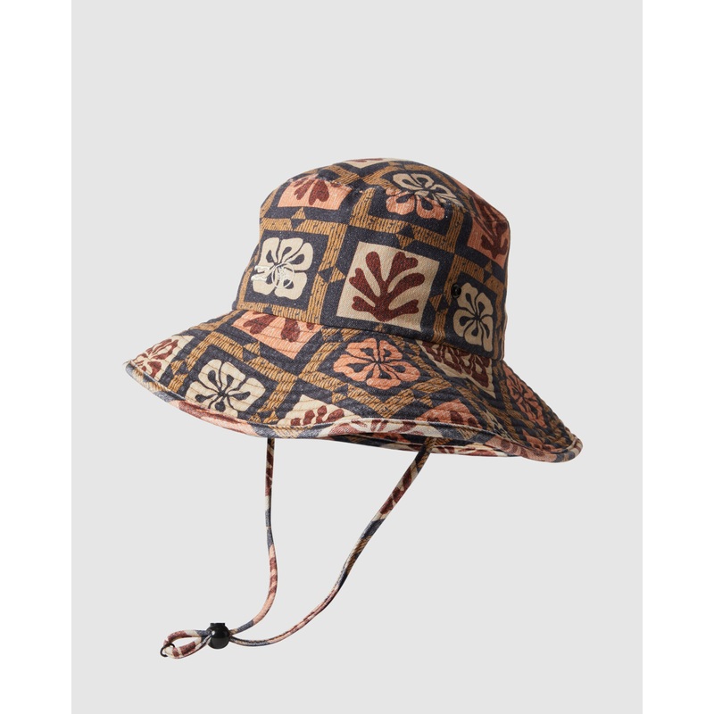Billabong Corals Wide Brim Bucket Hat-Black Multi